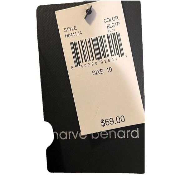 NWT Harve Benard Bootcut Leg Dress Pants Womens Size 10 Black Striped - Picture 3 of 3